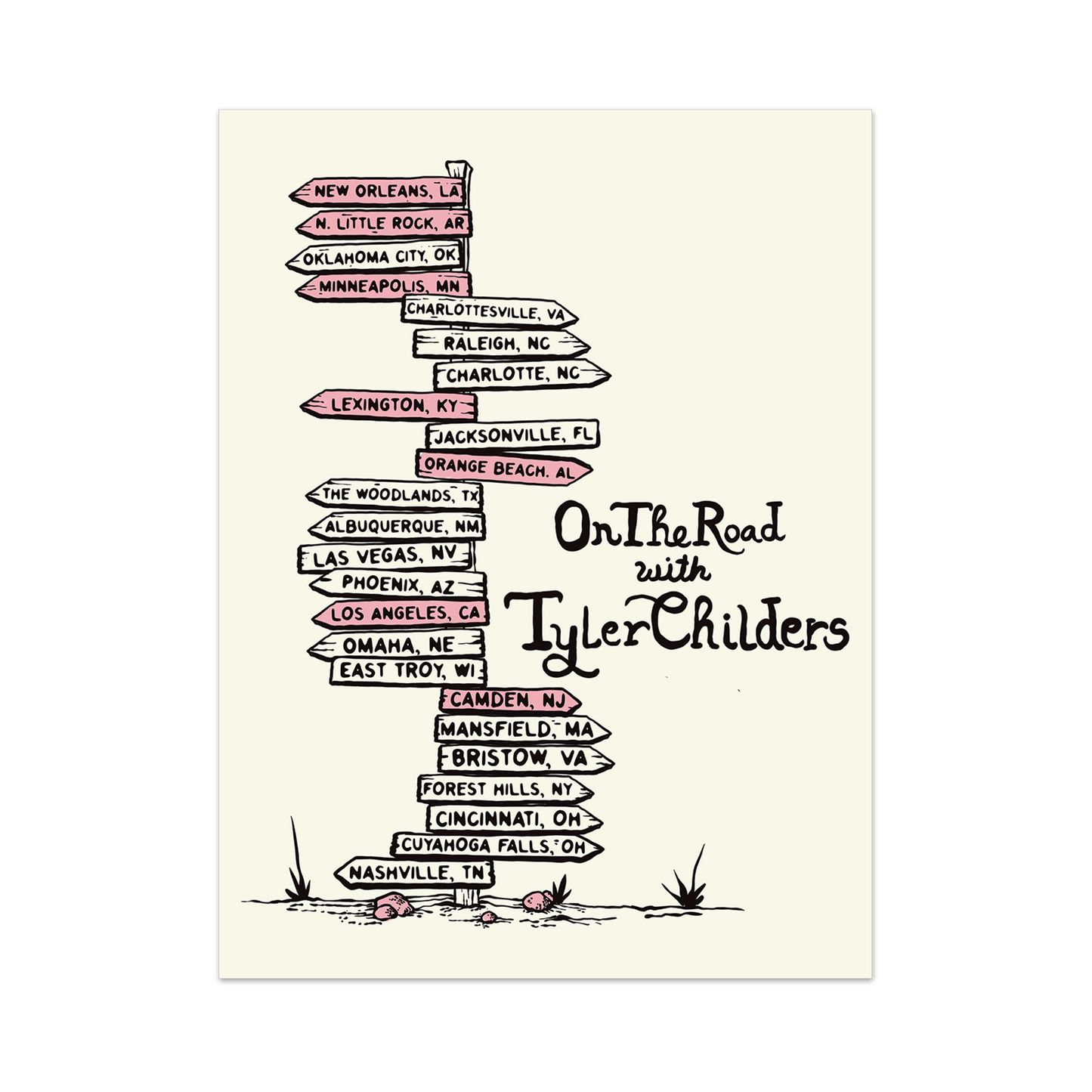 On The Road Singpost Lithographic Poster