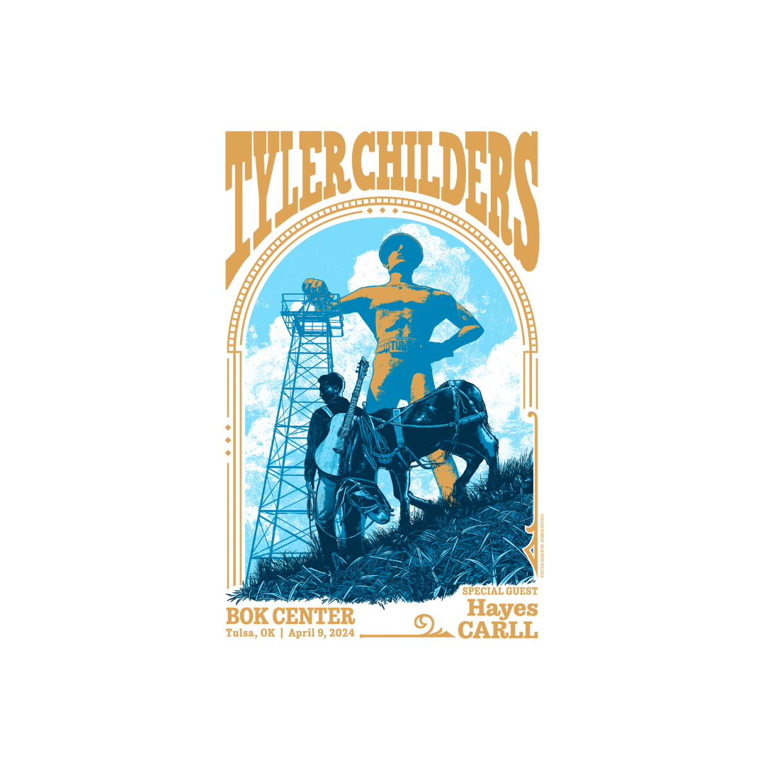 Tyler Childers Mule Pull Tour 2024 Tulsa Numbered Poster