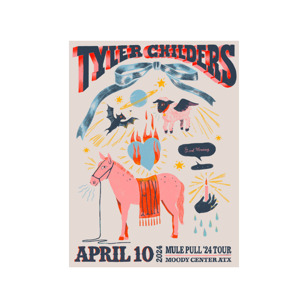 Tyler Childers - Mule Pull Tour 2024 Austin Numbered Poster