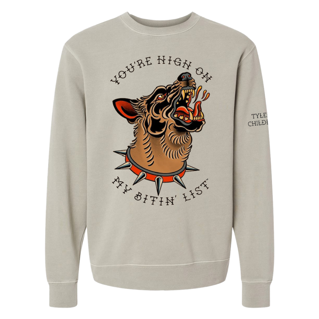 Bitin' List Dog Crew Fleece